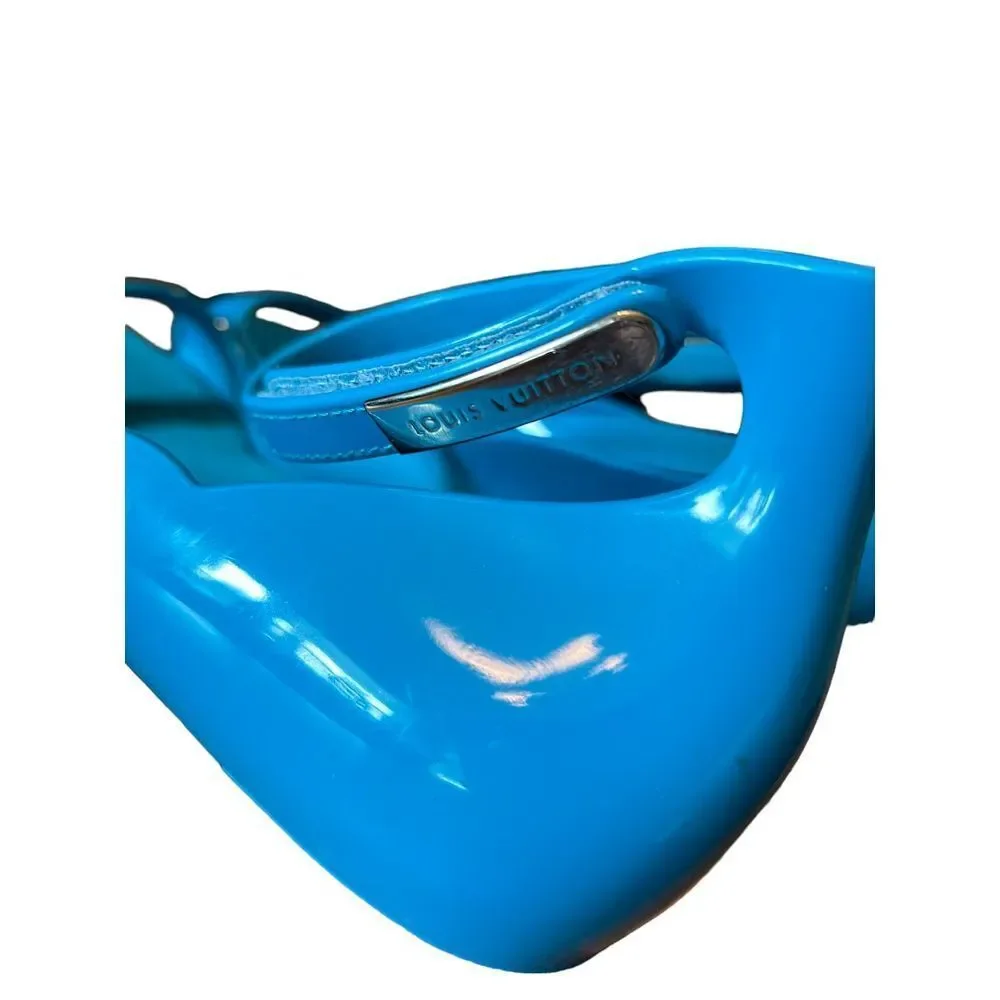 Louis Vuitton Elektrochoc Blue Rubber Sandals 38/8‎